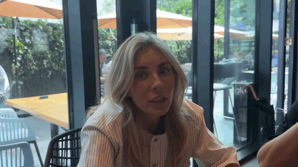 Bonnie Blue at a restaurant.