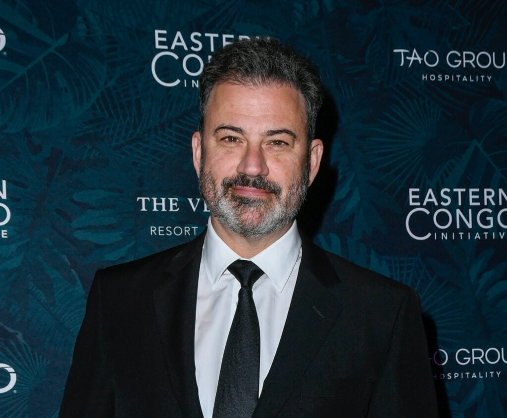 Jimmy Kimmel attends the 2023 Eastern Congo Initiative Poker and Blackjack Tournament hosted by TAO Group Hospitality at LAVO Restaurant & Nightclub at The Palazzo at The Venetian Resort Las Vegas on November 17, 2023 in Las Vegas, Nevada. 