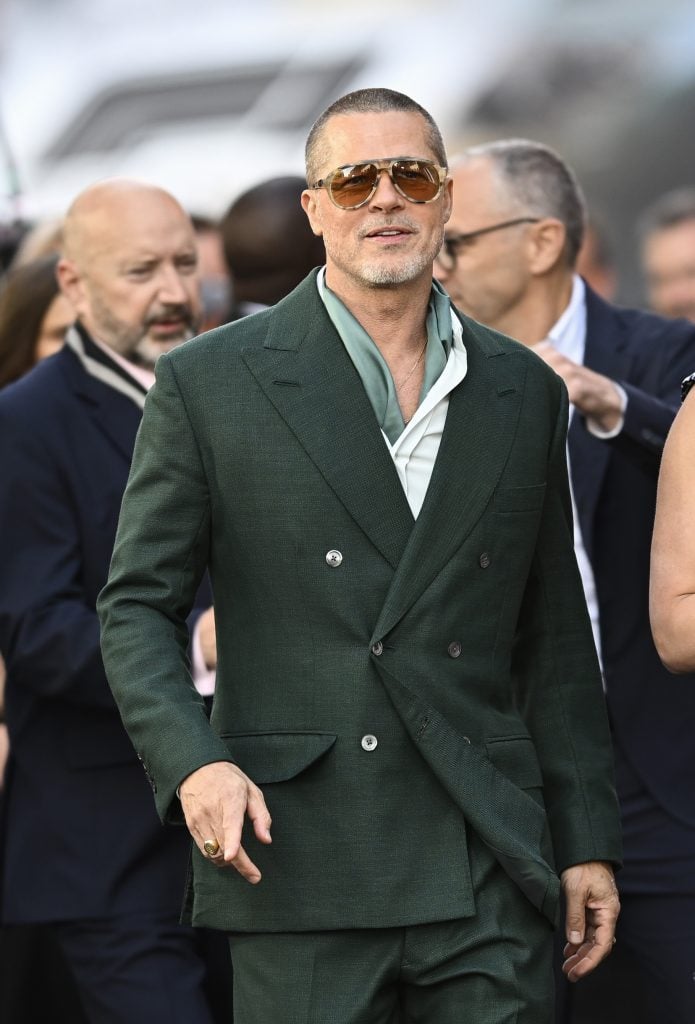 Brad Pitt attends the F1: The Movie European Premiere at Cineworld Leicester Square on June 23, 2025 in London, England.