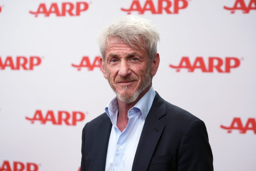Sean Penn poses in the photo booth during AARP's Annual Movies For Grownups Awards at the Beverly Wilshire, A Four Seasons Hotel on February 08, 2025 in Beverly Hills, California.  