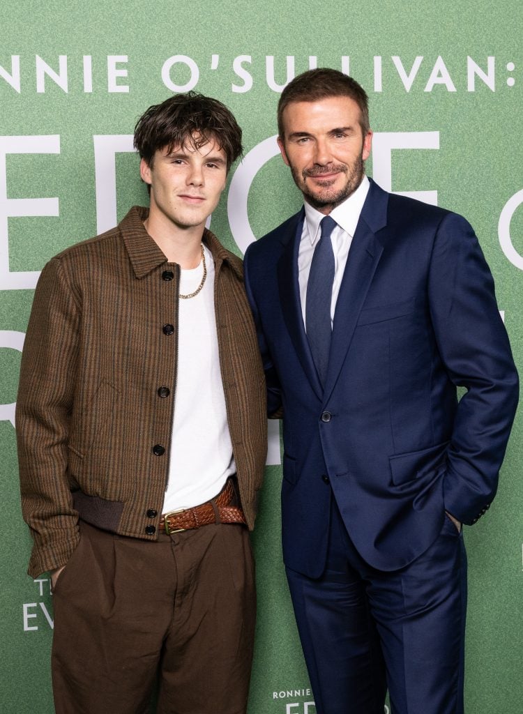 Cruz Beckham and David Beckham in November 2023.