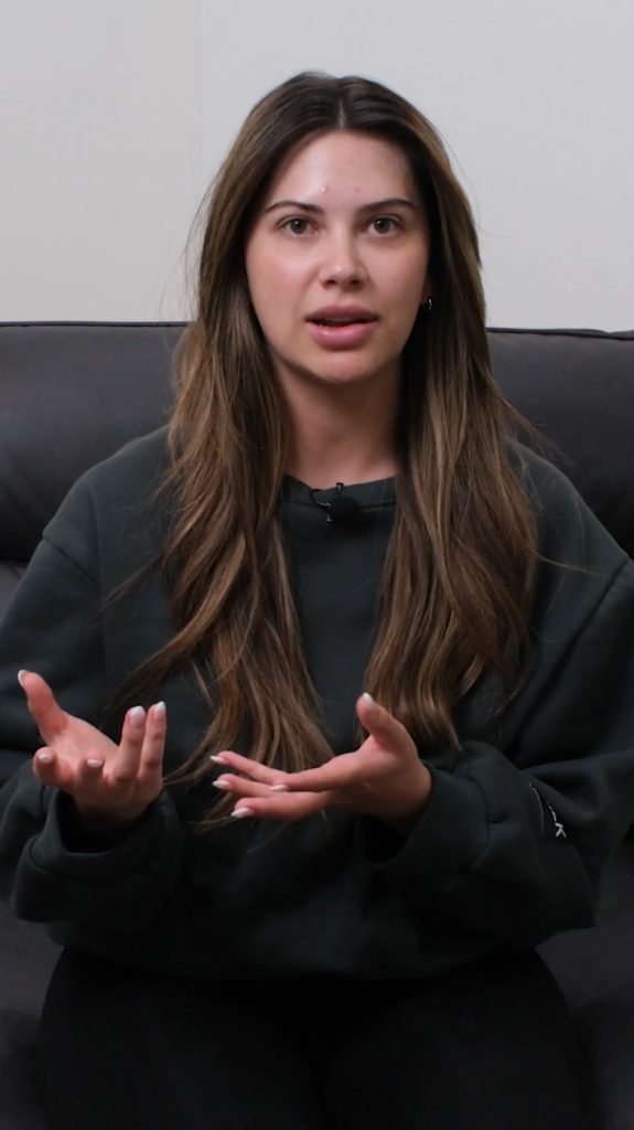 Demi Engemann appears in this very vertical screenshot from YouTube.