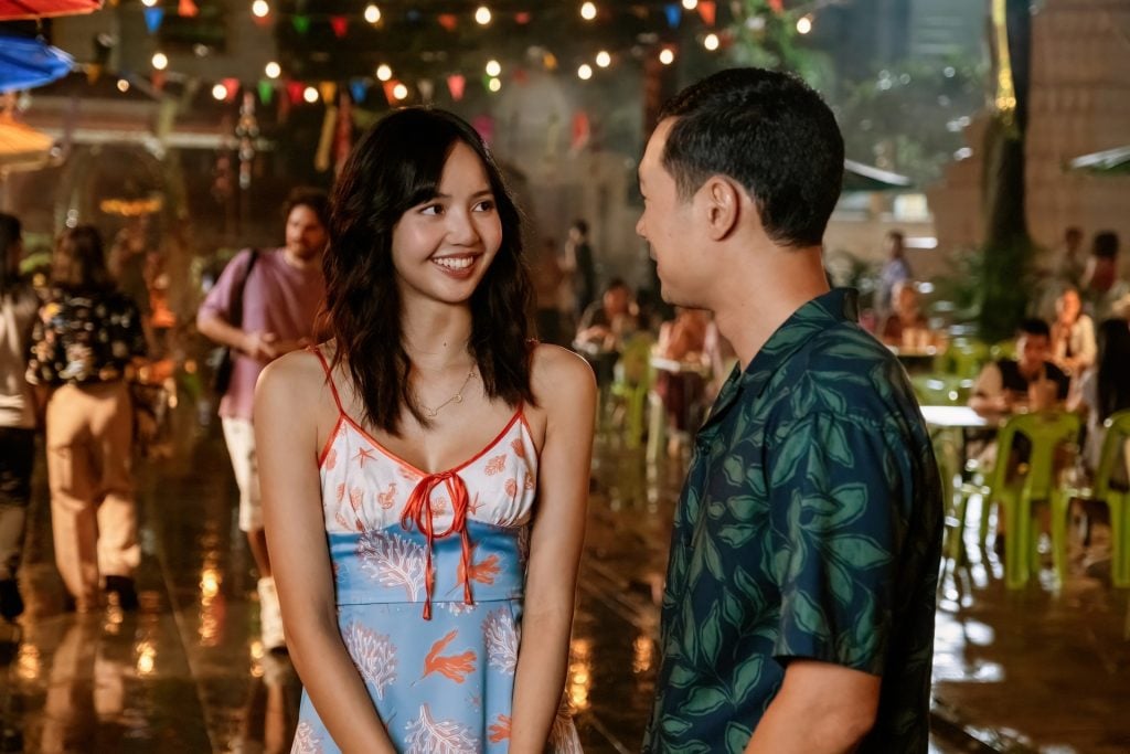 Lalisa Manobal and Tayme Thapthimthong on an episode of The White Lotus Season 3.