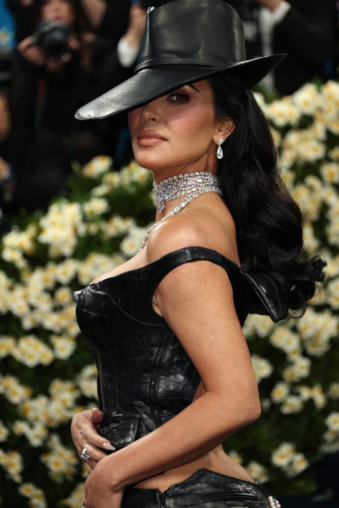 Kim Kardashian attends the 2025 Met Gala Celebrating Superfine: Tailoring Black Style at Metropolitan Museum of Art on May 05, 2025 in New York City.  