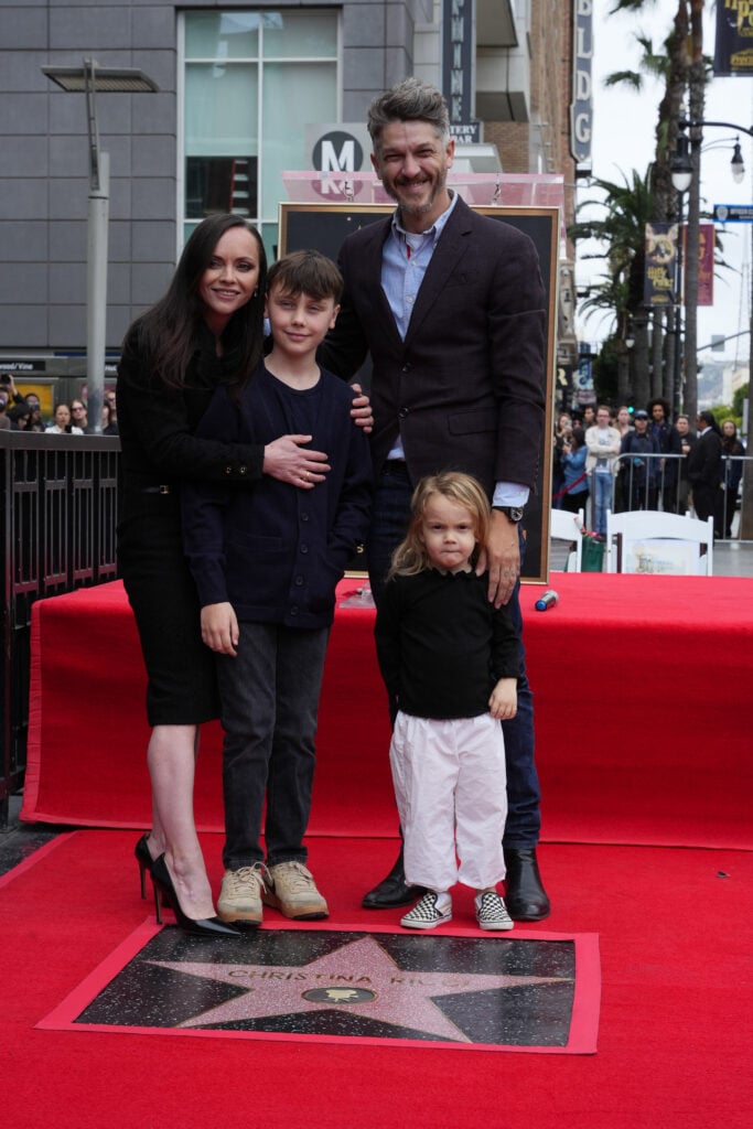Christina Ricci and her kids with husband Mark Hampton.