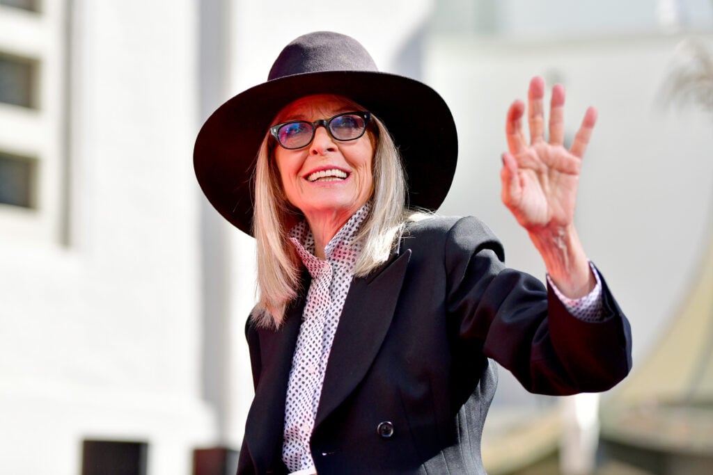 Diane Keaton attends the Handprint and Footprint in Cement Ceremony for Actress Diane Keaton hosted by TCL Chinese Theatre on August 11, 2022 in Hollywood, California.