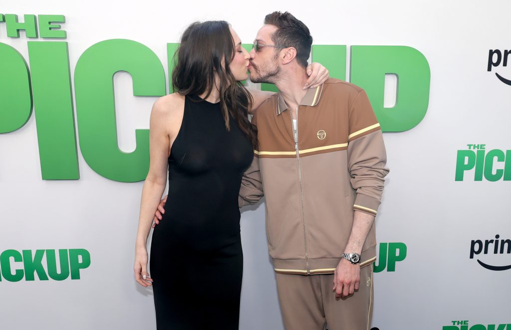 Elsie Hewitt and Pete Davidson attend the World Premiere of Amazon MGM Studios' The Pickup at Regal LA Live on July 27, 2025 in Los Angeles, California. 