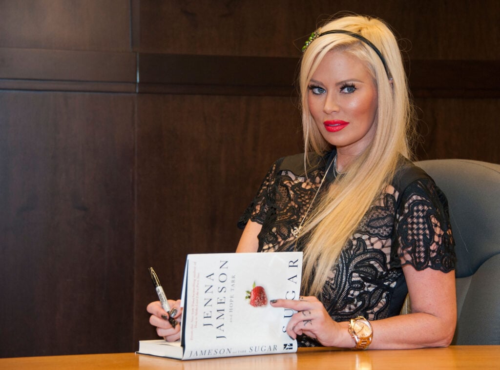 Former adult actress Jenna Jameson signs copies of her new book 'Sugar'  at Barnes & Noble bookstore at The Grove on October 25, 2013 in Los Angeles, California. 