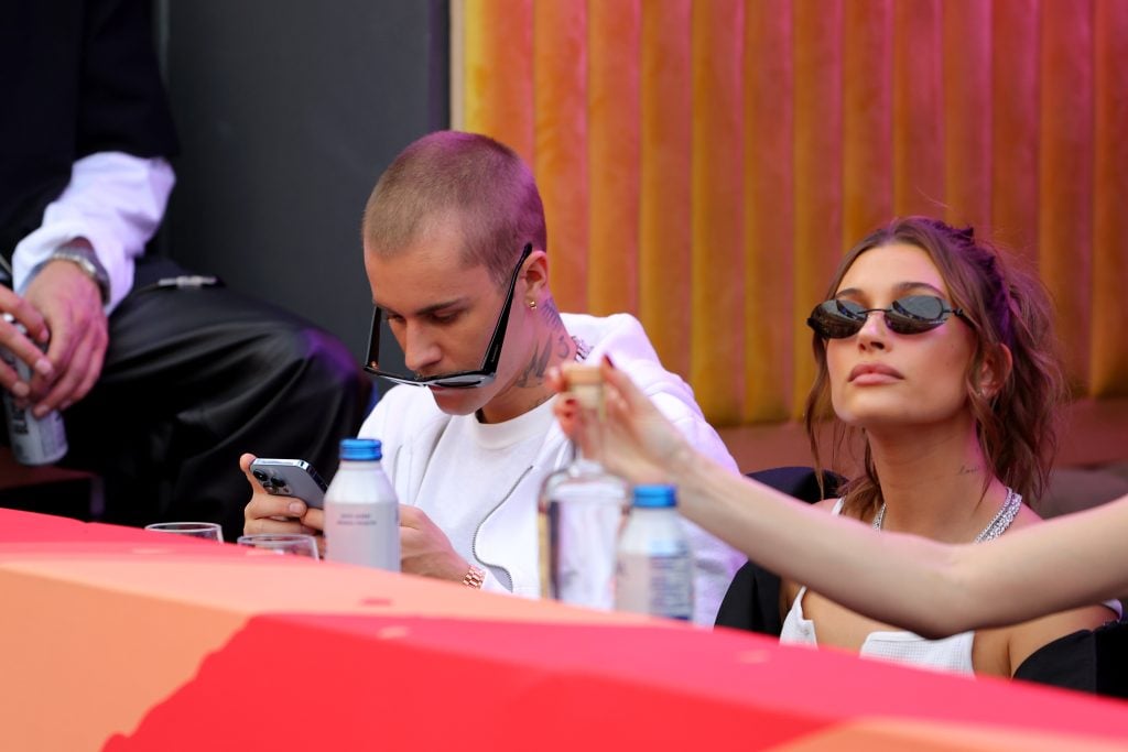 Justin Bieber and Hailey Bieber in February 2022.