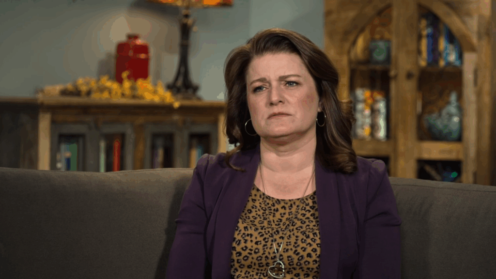 Robyn Brown speaks to the camera.