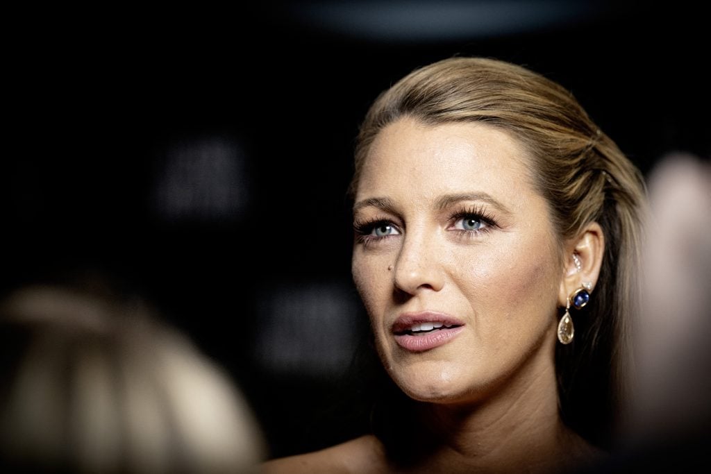 Blake Lively's face in August 2024.