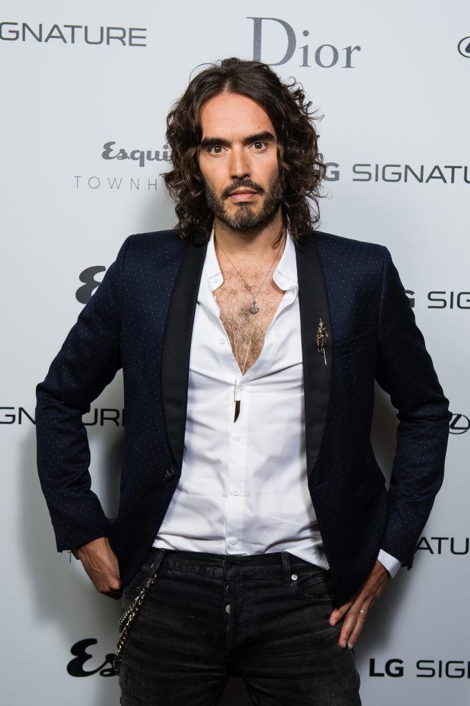 Russell Brand takes part in a discussion at Esquire Townhouse, Carlton House Terrace on October 14, 2017 in London, England. 