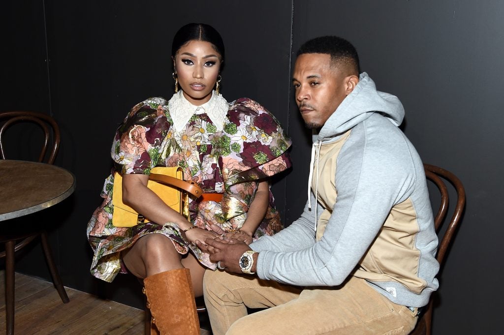Nicki Minaj and Kenneth Petty attend the Marc Jacobs Fall 2020 runway show during New York Fashion Week on February 12, 2020 in New York City. 