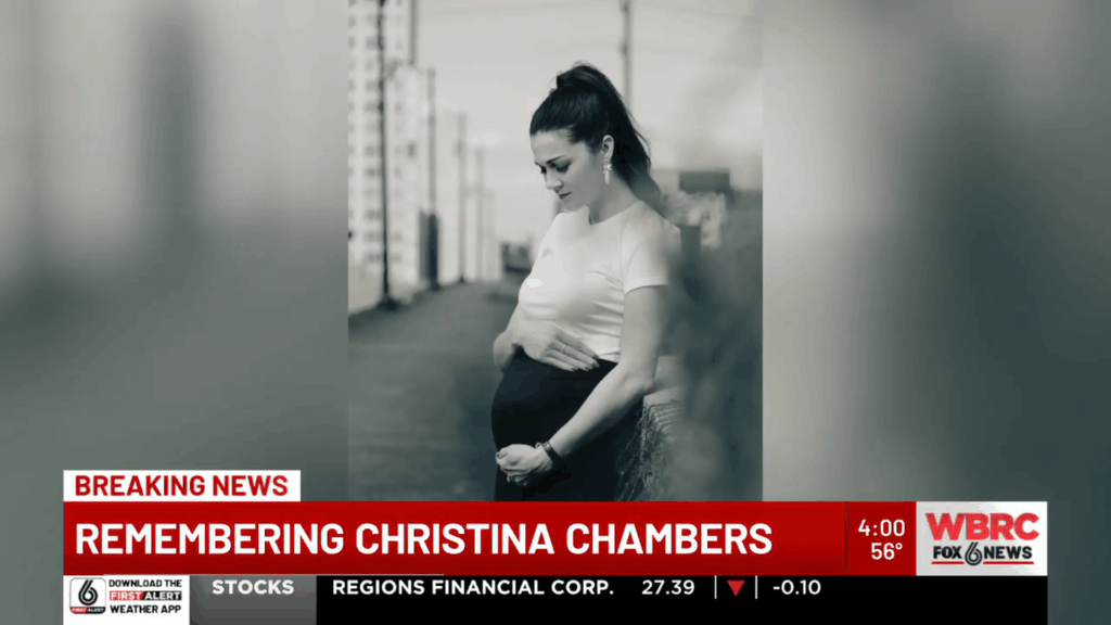 Christina Chambers while pregnant, a few years prior to her death.