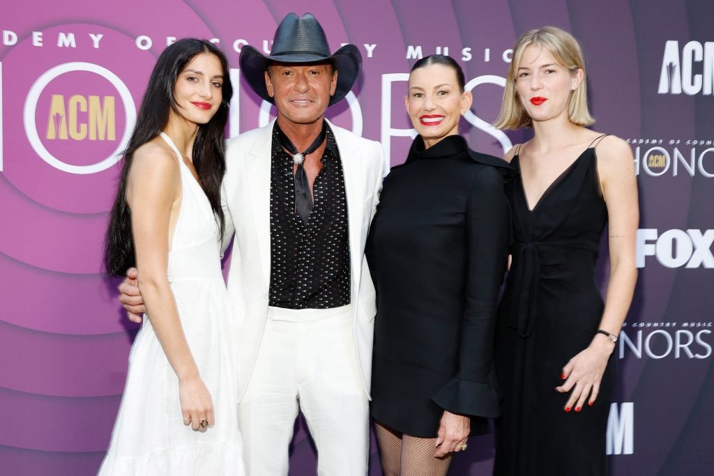 Audrey McGraw, Tim McGraw, Faith Hill, and Maggie McGraw in August of 2023.