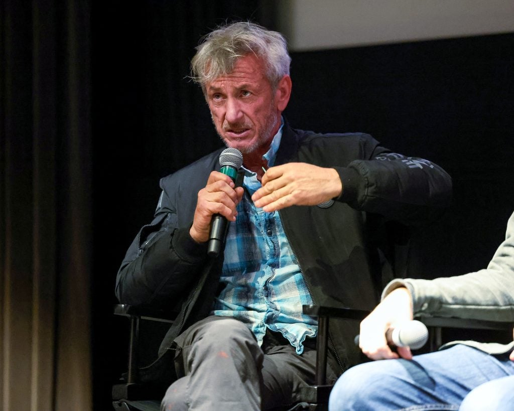 Sean Penn speaks onstage during a CAA Screening and Filmmaker Q&A of September 5 in Los Angeles at Creative Artists Agency on December 08, 2024, in Los Angeles, California.