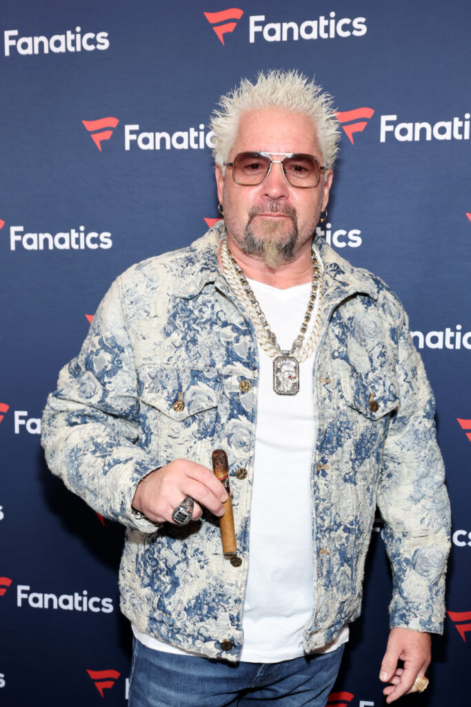Guy Fieri attends Michael Rubinâs 2024 Fanatics Super Bowl Party at the Marquee Nightclub at The Cosmopolitan of Las Vegas on February 10, 2024 in Las Vegas, Nevada. 