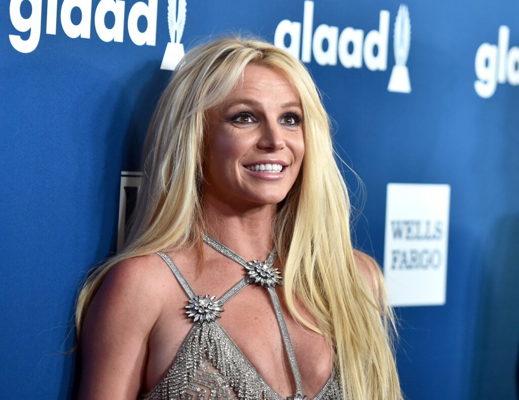 Britney Spears smiling in April 2018.