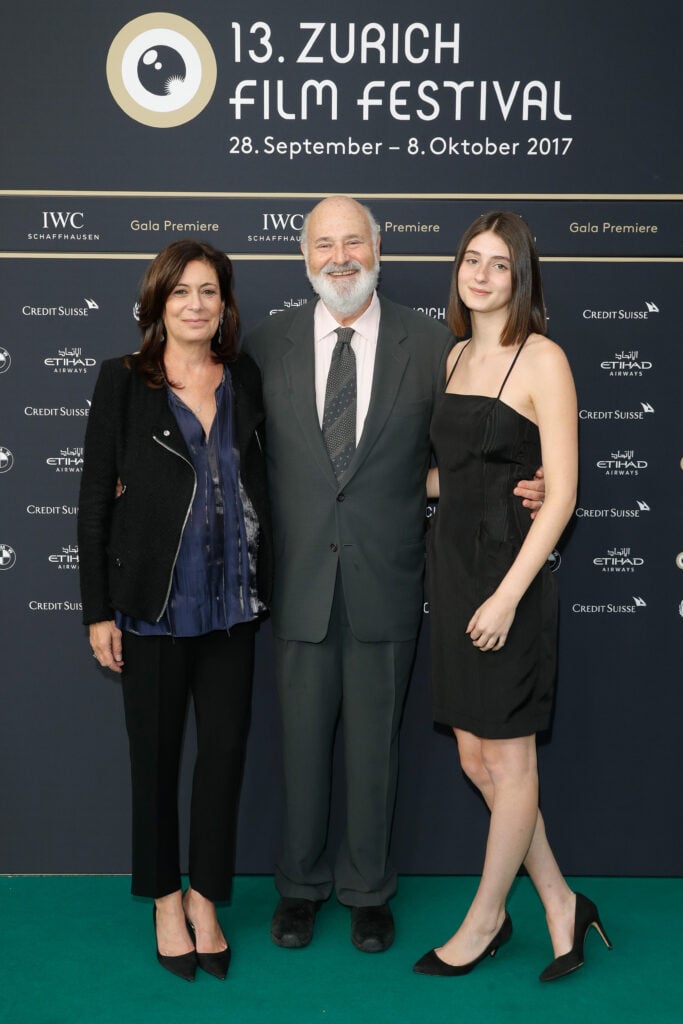 Rob Reiner with his wife Michele Reiner (L) and daughter Romy Reiner (R) attend the 'Shock and Awe' premiere at the 13th Zurich Film Festival on September 30, 2017 in Zurich, Switzerland.  