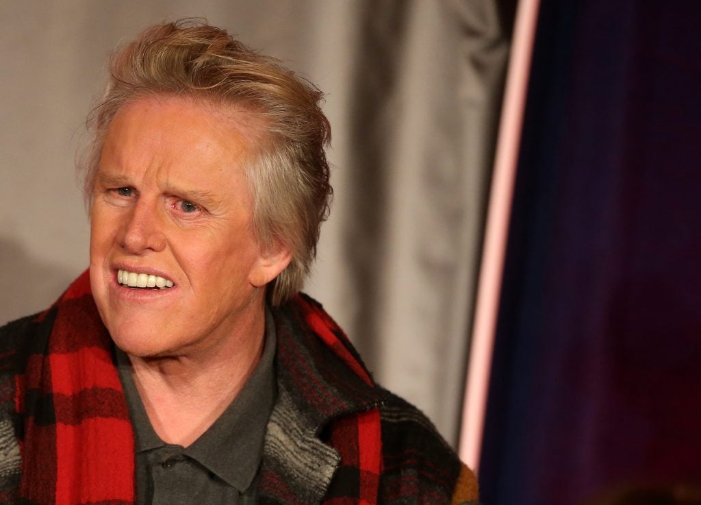 Actor Gary Busey speaks onstage at the All Star Celebrity Apprentice breakfast session during the NBCUniversal portion of the 2013 Winter TCA Tour- Day 3 at the Langham Hotel on January 6, 2013 in Pasadena, California.