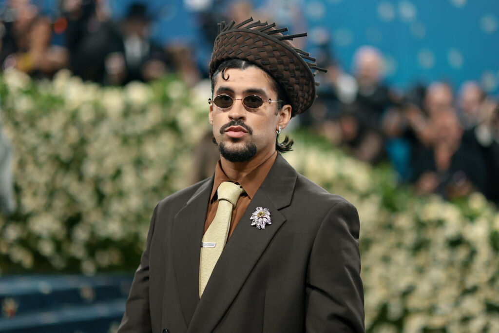 Bad Bunny attends the 2025 Met Gala Celebrating Superfine: Tailoring Black Style at Metropolitan Museum of Art on May 05, 2025 in New York City.  