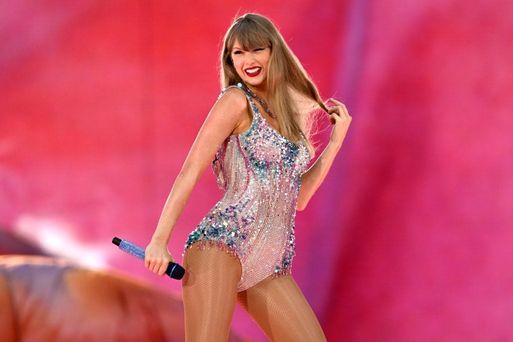 Taylor Swift performs on stage during the Taylor Swift | The Eras Tour at Wembley Stadium on August 15, 2024 in London, England.