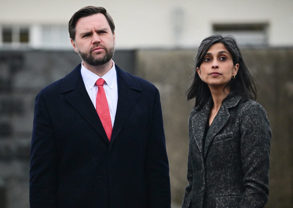 JD Vance and wife Usha Vance in February 2025.