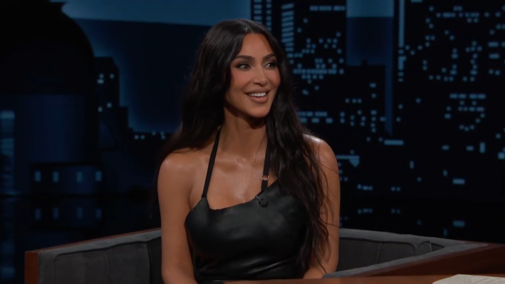 Kim Kardashian on Jimmy Kimmel on April 22, 2024.