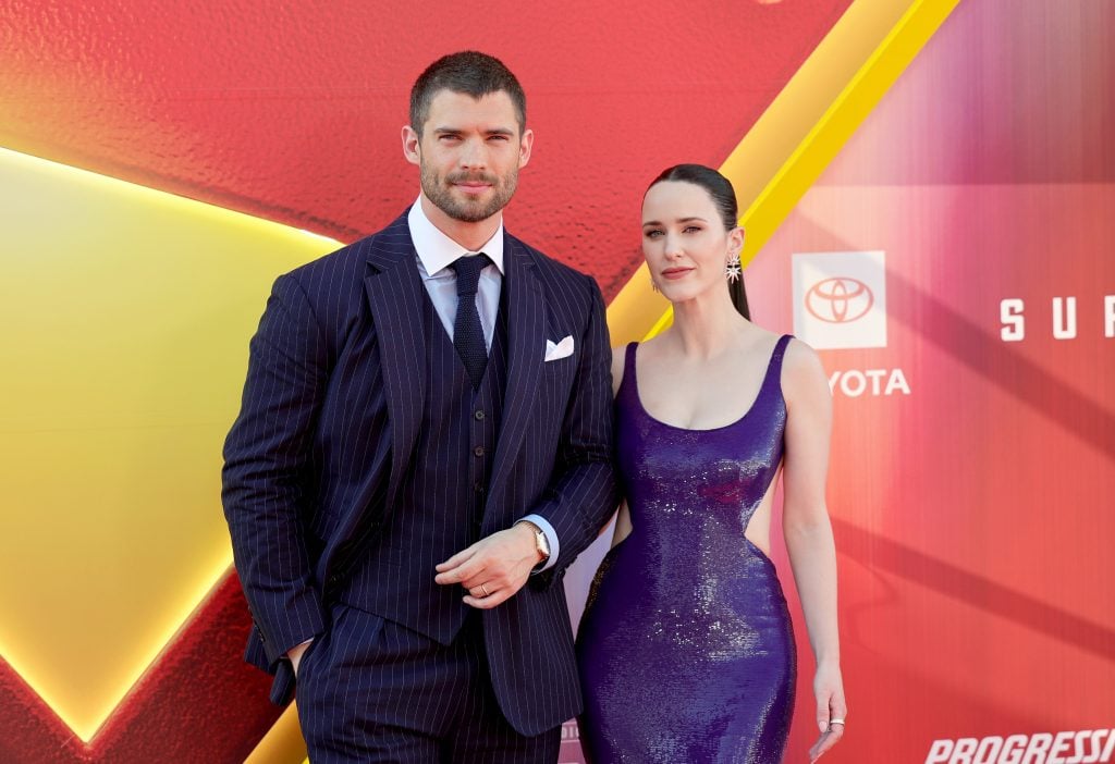 David Corenswet and Rachel Brosnahan attend the Los Angeles Premiere of Warner Bros. Superman at TCL Chinese Theatre on July 07, 2025 in Hollywood, California.