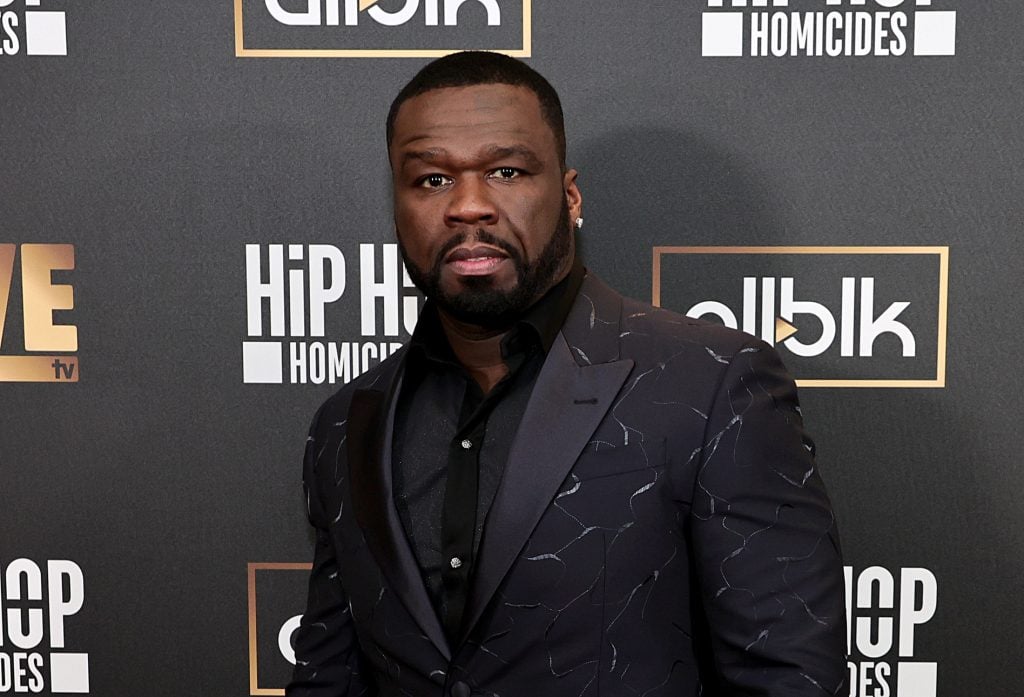 Curtis 50 Cent Jackson attends WE TV's Hip Hop Homicides New York Premiere at Crosby Street Hotel on November 10, 2022 in New York City.