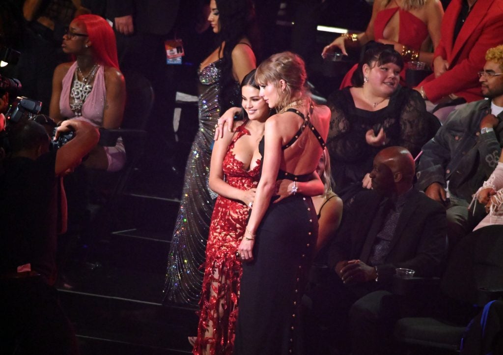 Selena Gomez and Taylor Swift in 2023.
