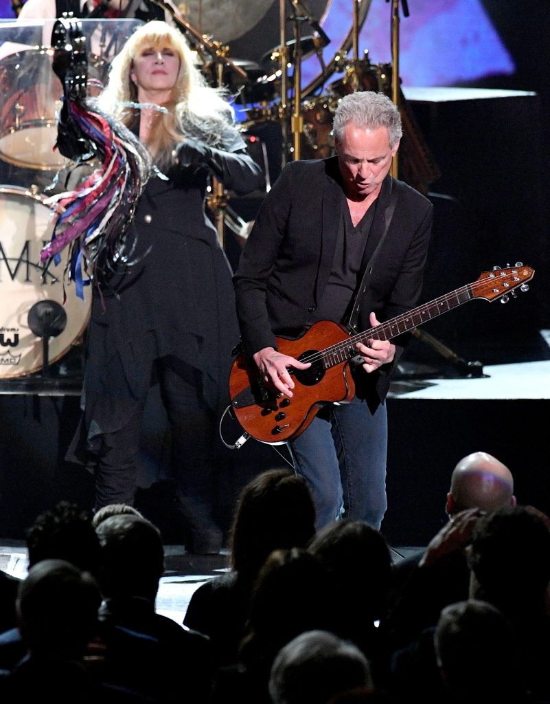 Honorees Stevie Nicks and Lindsey Buckingham perform onstage during MusiCares Person of the Year honoring Fleetwood Mac at Radio City Music Hall on January 26, 2018 in New York City.  