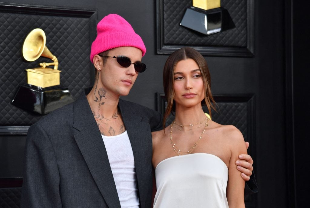 Justin and Hailey Bieber in April 2022.