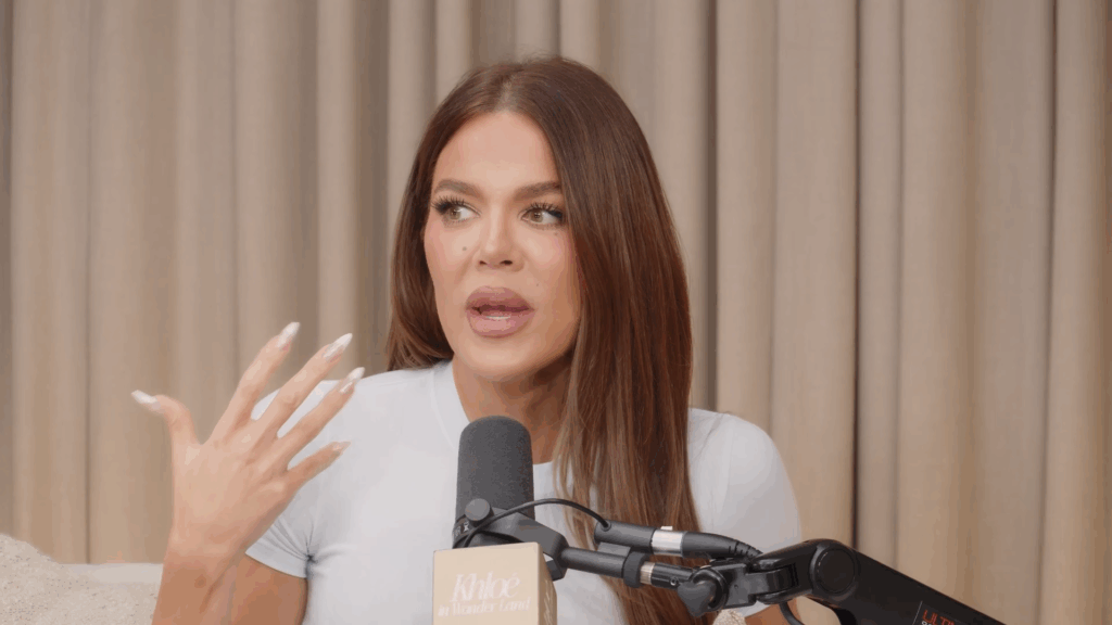 Khloe Kardashian on the December 3 2025 episode of her 'Khloe in Wonderland' podcast.