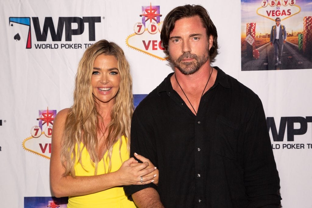 Denise Richards and Aaron Phypers arrive for the LA Premiere Of 7 Days To Vegas at Laemmle Music Hall on September 21, 2019 in Beverly Hills, California.