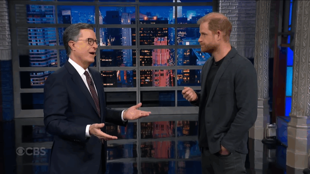 Stephen Colbert and Prince Harry chat