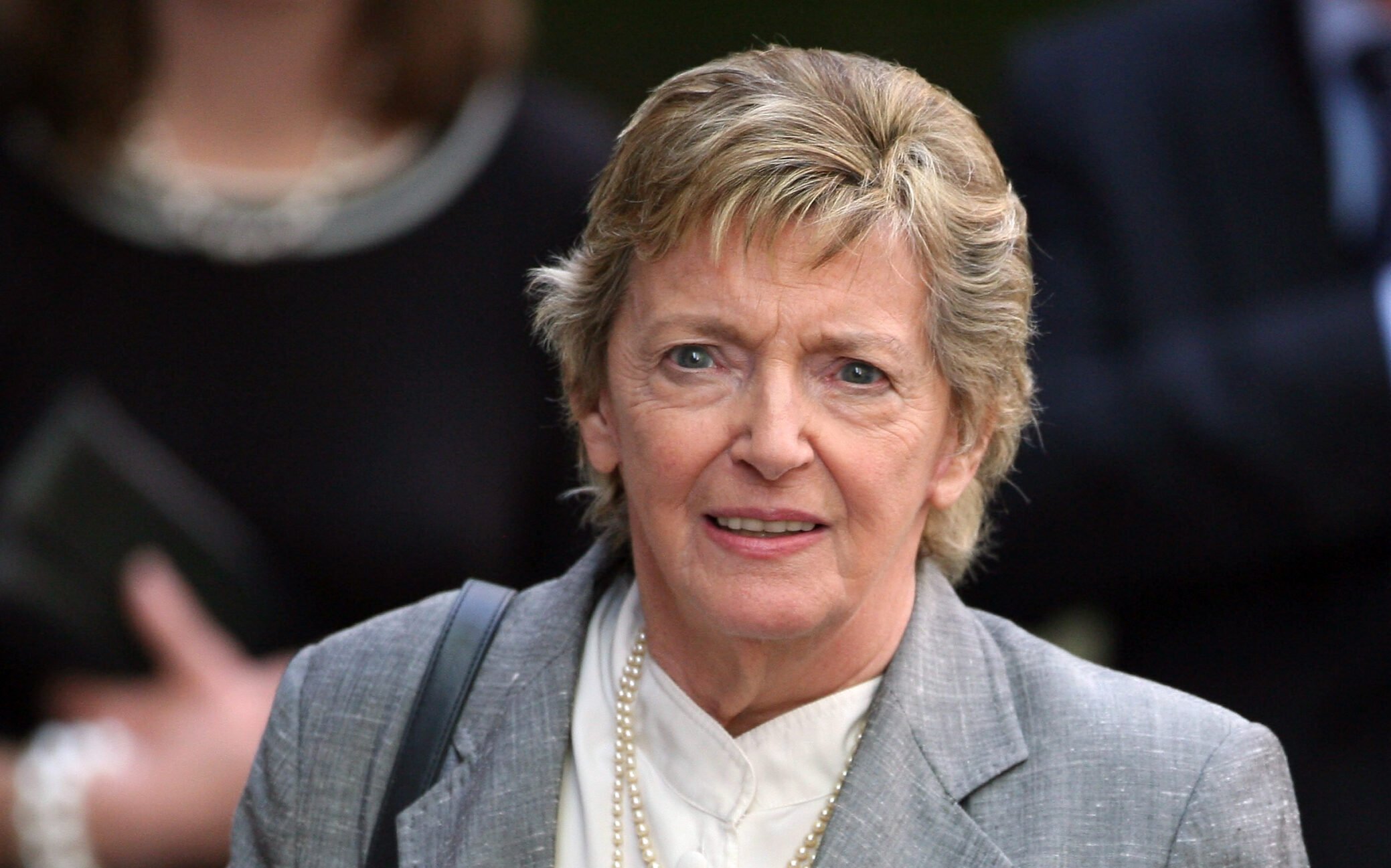 Lady Jill Freud arrives at church at the funeral of Sir Clement Freud on April 24, 2009 in London, England. The broadcaster, writer and former Liberal MP, Sir Clement Freud passed away at his London home on April 15, 2009.