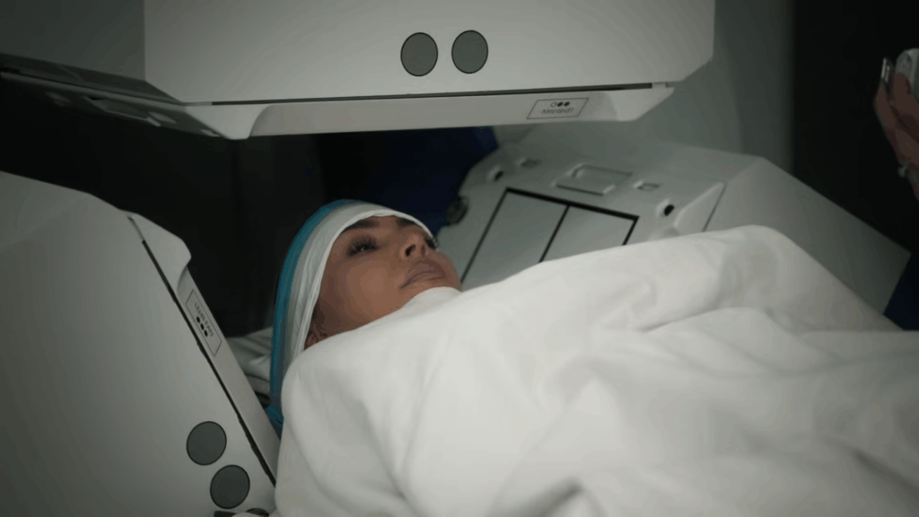 Kim Kardashian undergoing a 'routine' MRI. Kim Kardashian undergoing a 'routine' MRI.