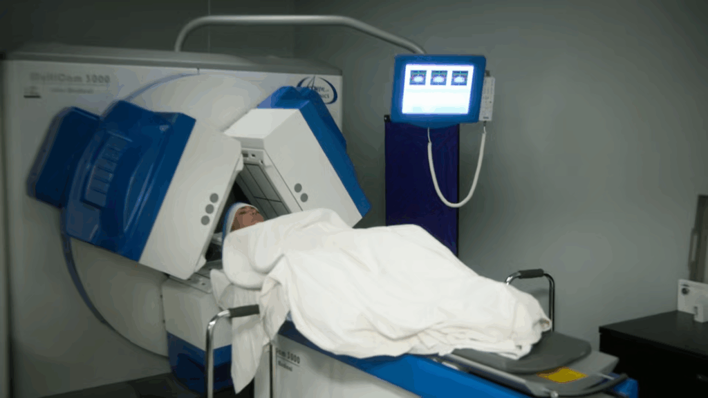 Kim Kardashian swaddled for an MRI. Kim Kardashian swaddled for an MRI.