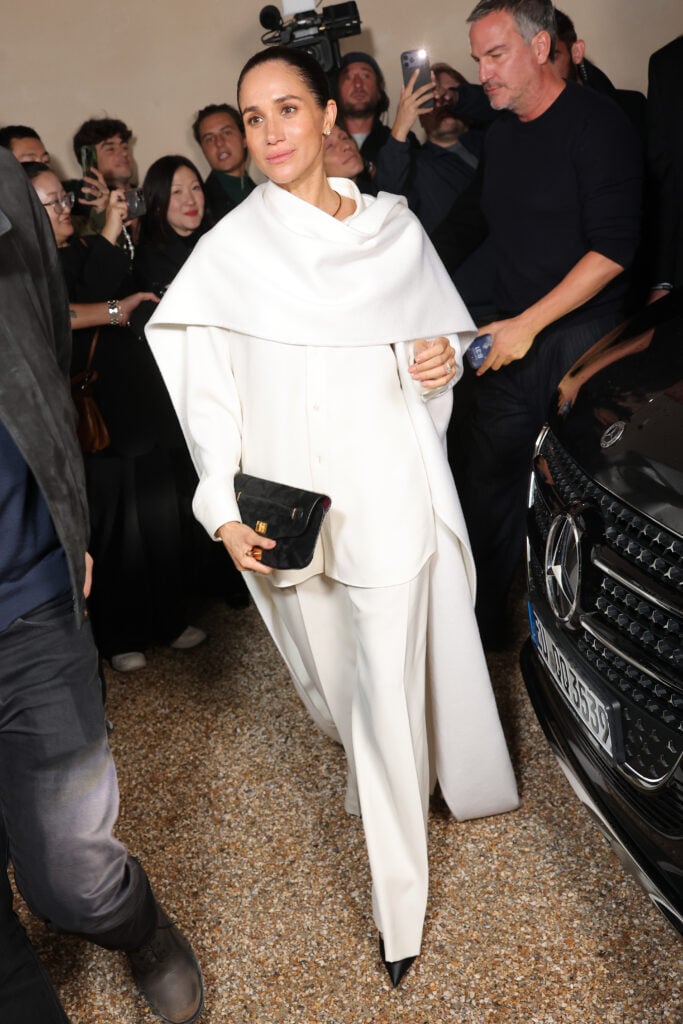 Meghan Markle, Duchess of Sussex attends the Balenciaga Womenswear Spring/Summer 2026 show as part of Paris Fashion Week on October 04, 2025 in Paris, France.  Meghan Markle, Duchess of Sussex attends the Balenciaga Womenswear Spring/Summer 2026 show as part of Paris Fashion Week on October 04, 2025 in Paris, France.