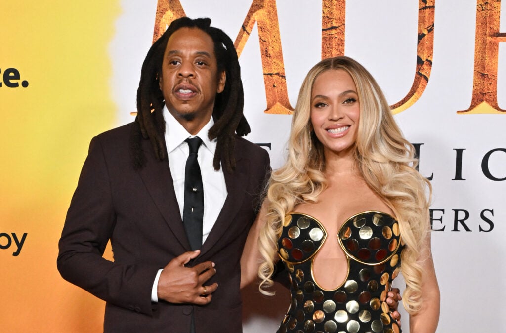 Jay-Z and Beyonce attend the world premiere of Disney's Mufasa: The Lion King at the Dolby theater in Hollywood, California, December 9, 2024. 