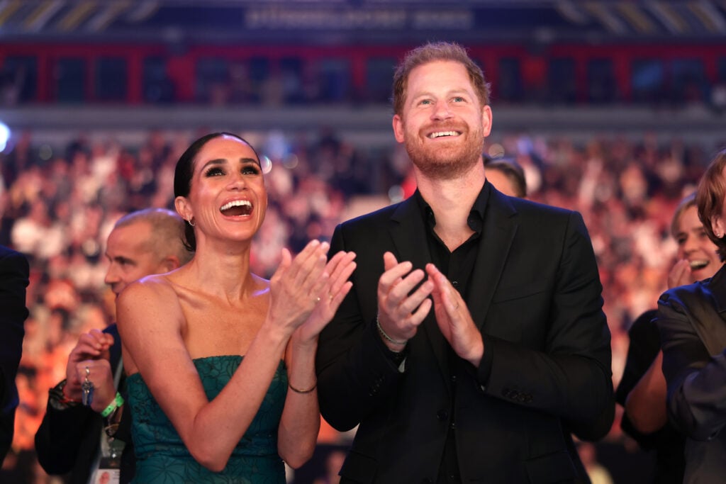 Prince Harry, Duke of Sussex, and Meghan, Duchess of Sussex attend the closing ceremony of the Invictus Games Dusseldorf 2023 at Merkur Spiel-Arena on September 16, 2023 in Duesseldorf, Germany. 