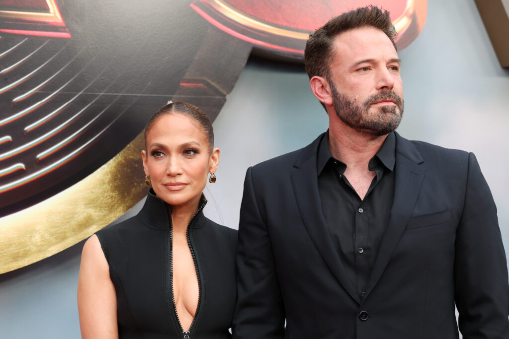 Jennifer Lopez and Ben Affleck attend the Los Angeles premiere of Warner Bros. The Flash at Ovation Hollywood on June 12, 2023 in Hollywood, California. 