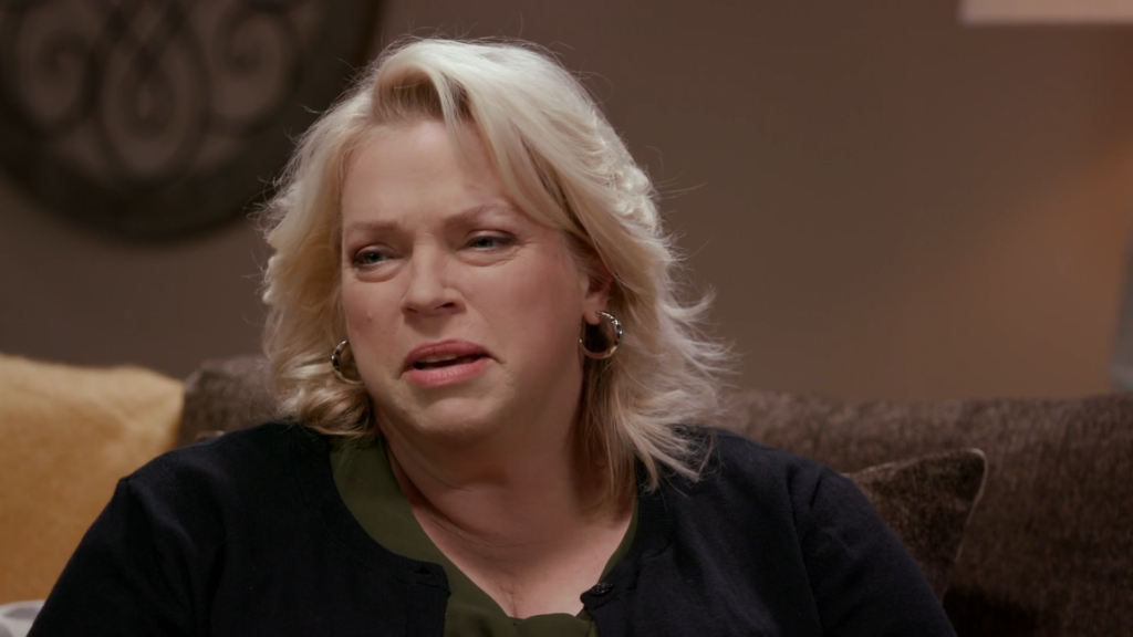 Janelle Brown appears unhappy on Sister Wives.