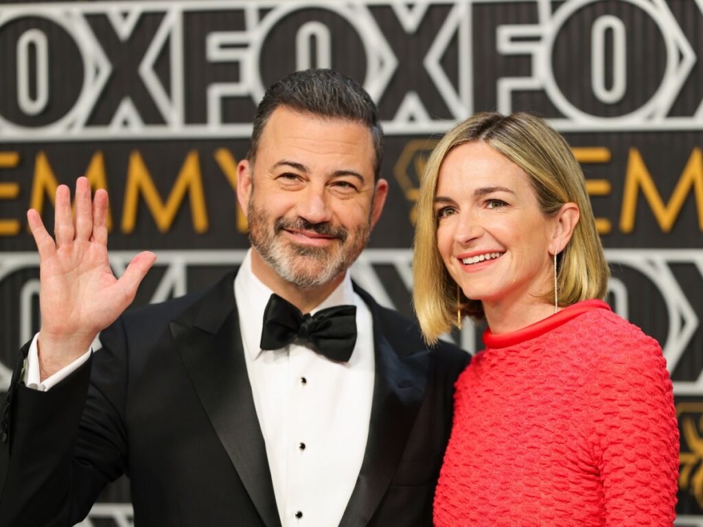 Jimmy Kimmel and wife Molly McNearney at the Emmys