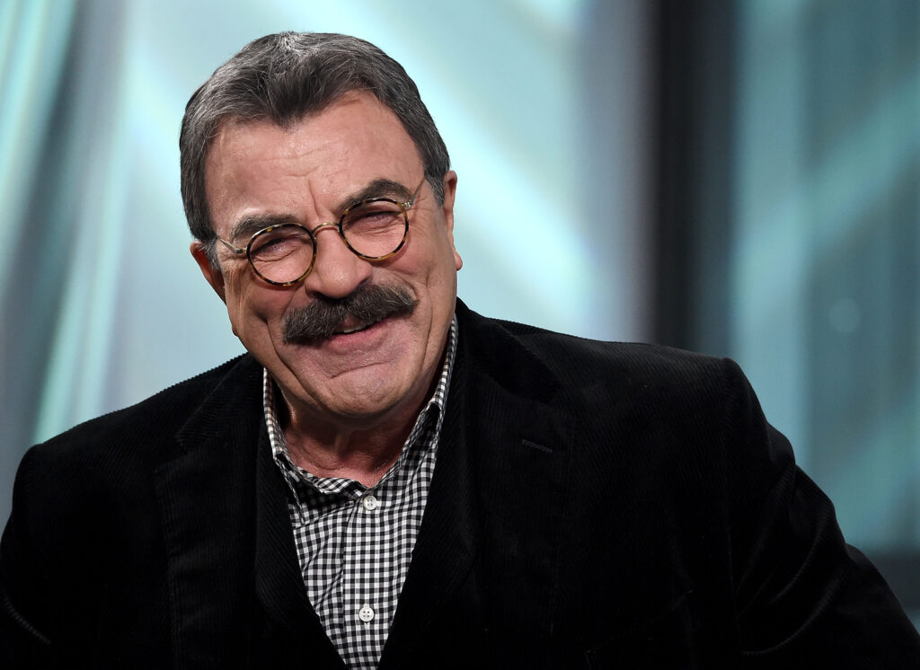 Tom Selleck celebrating Blue Bloods in September of 2017.