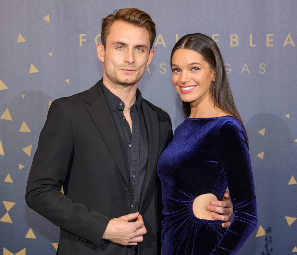 James Kennedy and Ally Lewber attend the grand opening of Fontainebleau Las Vegas on December 13, 2023 in Las Vegas, Nevada. 