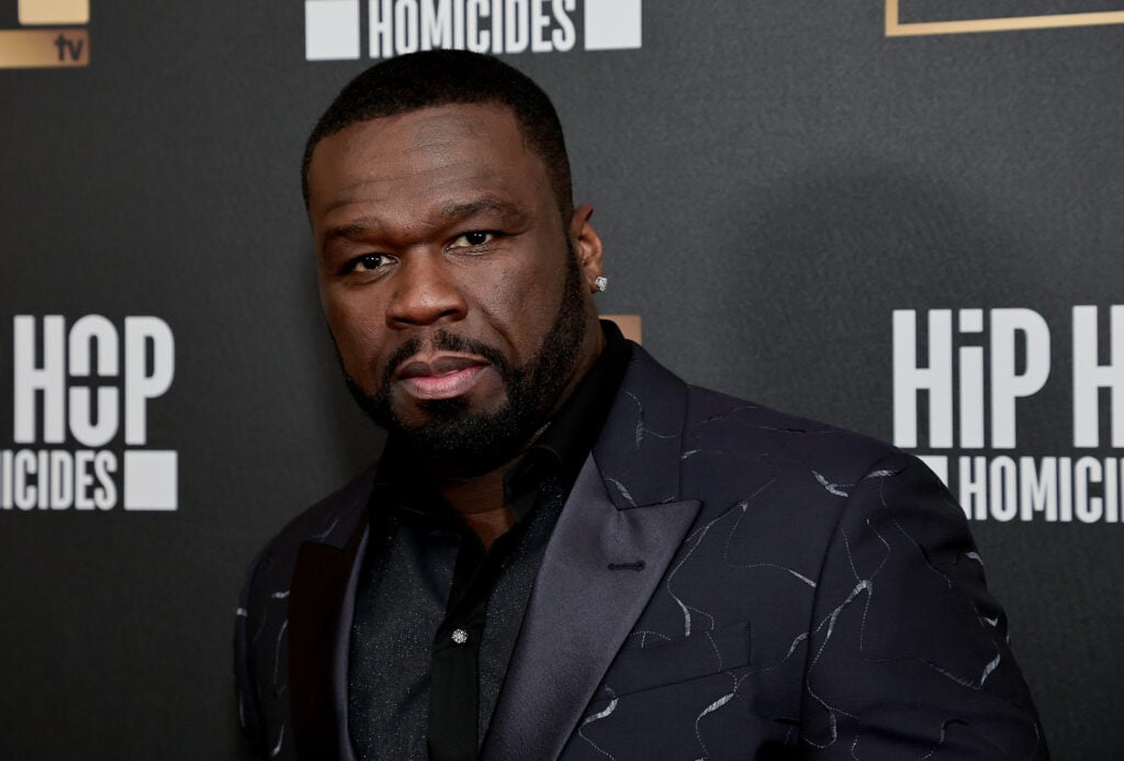 Curtis 50 Cent Jackson attends WE TV's Hip Hop Homicides New York Premiere at Crosby Street Hotel on November 10, 2022 in New York City.