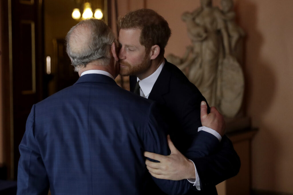 Prince Harry and King Charles in February of 2018.