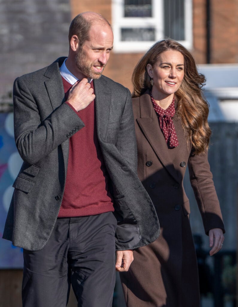 Prince William, Prince of Wales and Catherine, Princess of Wales arrive for a visit to Southport Community Centre on October 10, 2024 in Southport, England. 